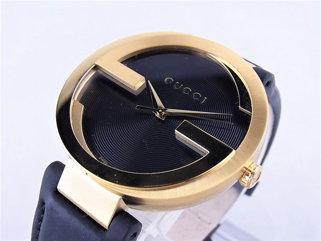 Gucci Interlocking Special Edition Grammy Black Dial Black Leather Strap Watch For Men - YA133208 Buy Now By Gucci