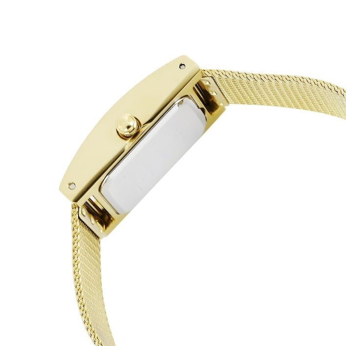 Guess Nouveau Diamonds Gold Dial Gold Mesh Bracelet Watch for Women - W0127L2 Buy Now By Guess