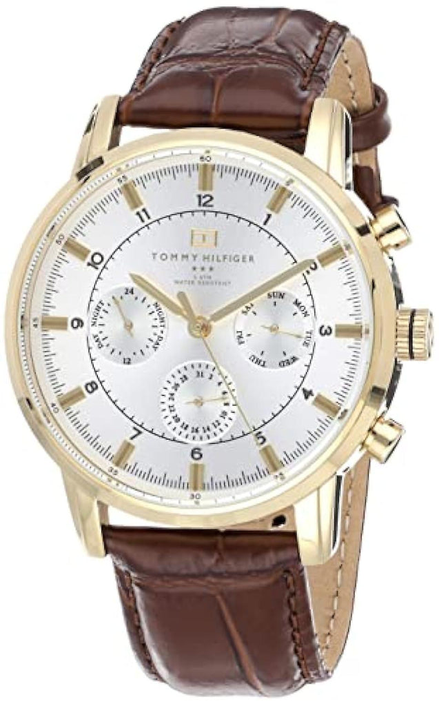 Tommy Hilfiger Harrison White Dial Brown Leather Strap Watch for Men - 1790874 Buy Now By Tommy Hilfiger