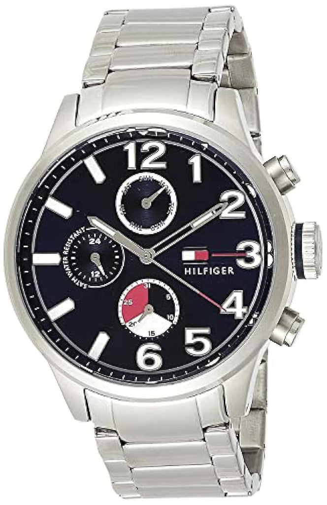 Tommy Hilfiger Jackson Chronograph Blue Dial Silver Steel Strap Watch for Men - 1791242 Buy Now By Tommy Hilfiger