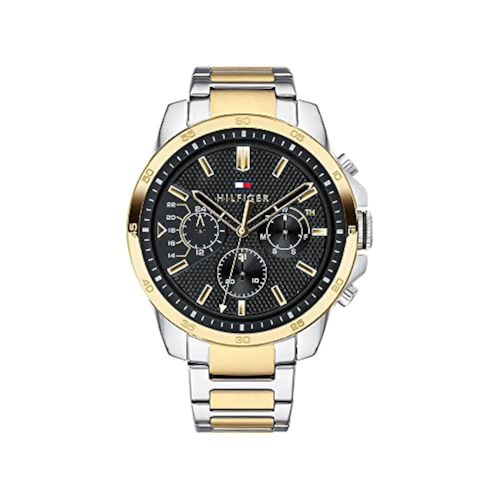 Tommy Hilfiger Decker Chronograph Black Dial Two Tone Steel Strap Watch for Men - 1791559 Buy Now By Tommy Hilfiger