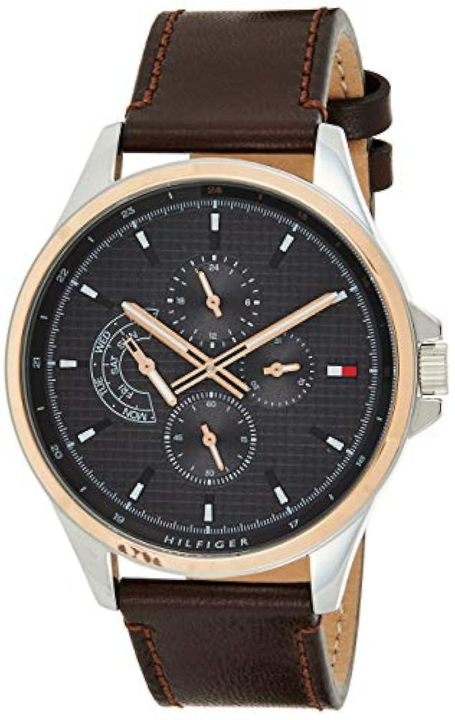 Tommy Hilfiger Shawn Multifunction Grey Dial Brown Leather Strap Watch for Men - 1791615 Buy Now By Tommy Hilfiger