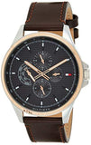 Tommy Hilfiger Shawn Multifunction Grey Dial Brown Leather Strap Watch for Men - 1791615 Buy Now By Tommy Hilfiger