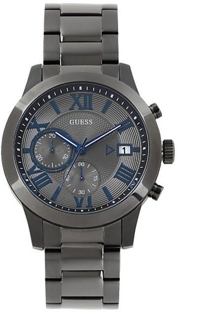 Guess Atlas Quartz Grey Dial Grey Steel Strap Watch For Men - W0668G2 Buy Now By Guess