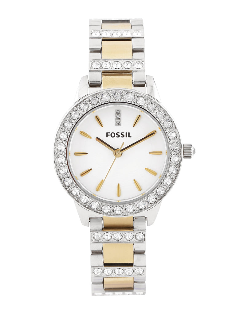 Fossil Jesse Crystals White Dial Two Tone Steel Strap Watch for Women - ES2409 Buy Now By Fossil