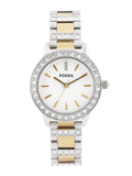 Fossil Jesse Crystals White Dial Two Tone Steel Strap Watch for Women - ES2409 Buy Now By Fossil
