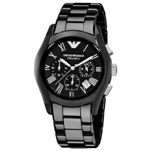 Emporio Armani Valente Chronograph Black Dial Black Ceramic Strap Watch For Men - AR1400 Buy Now By Emporio Armani