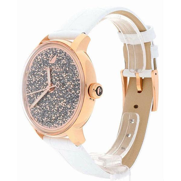 Swarovski Crystalline Hours Quartz Grey Dial Black Leather Strap Watch for Women - 5344635 Buy Now By Swarovski