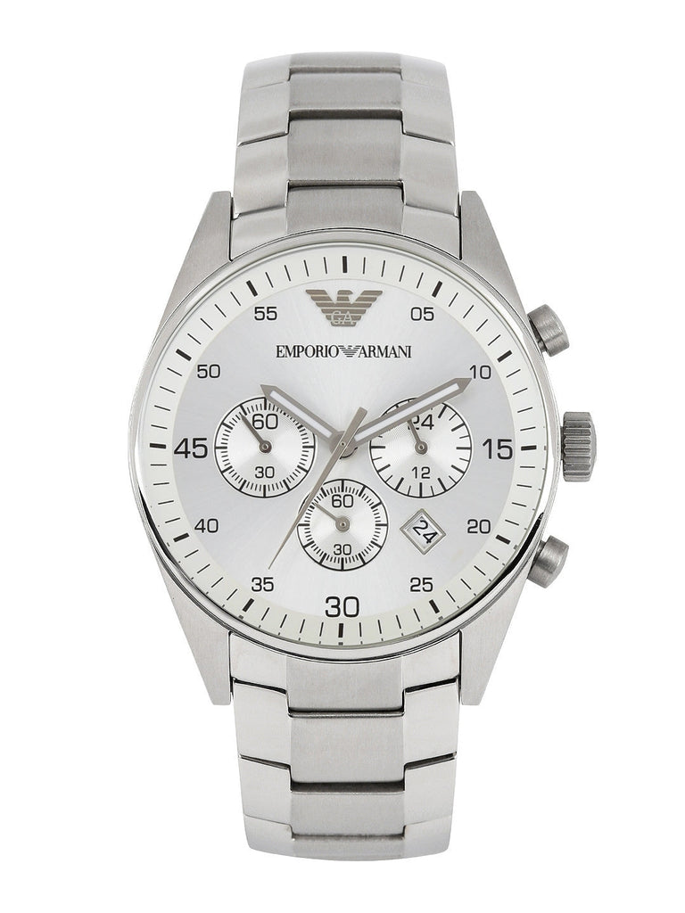Emporio Armani Sportivo Chronograph Silver Dial Silver Steel Strap Watch For Men - AR5963 Buy Now By Emporio Armani