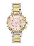 Michael Kors Parker Pink Dial Two Tone Steel Strap Watch for Women - MK6140 Buy Now By Michael Kors