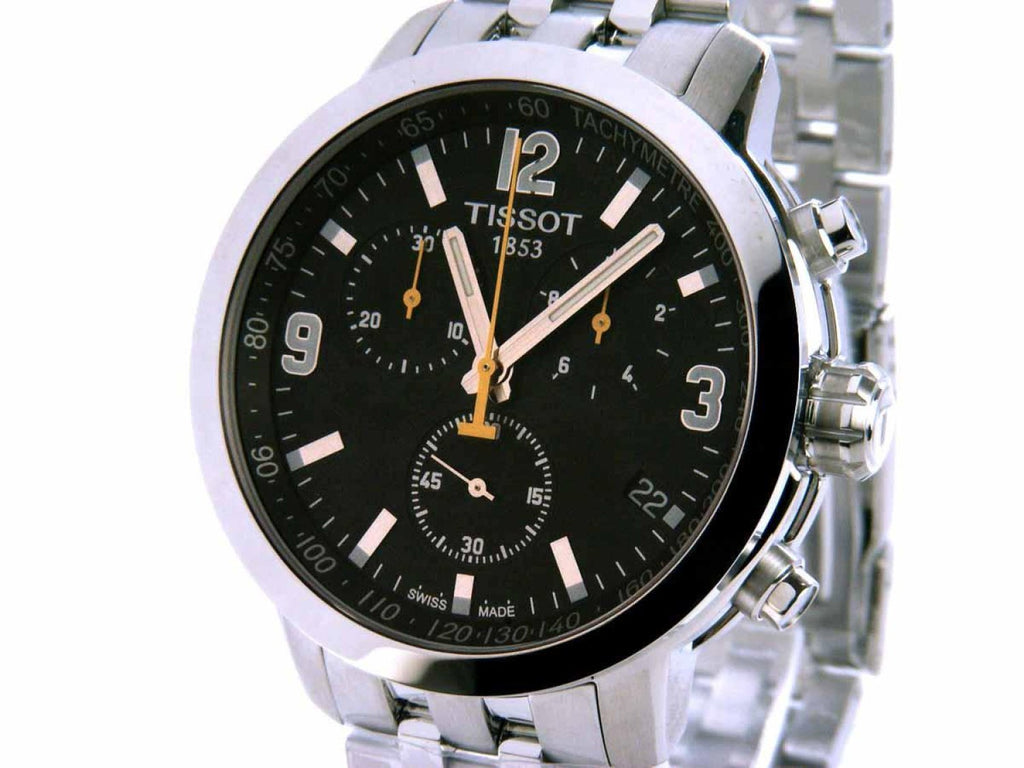 Tissot PRC 200 Chronograph Black Dial Stainless Steel Watch For Men - T0554171105700 Buy Now By Tissot