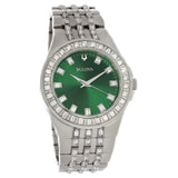 Bulova Phantom Classic Baguette Green Dial Silver Steel Strap Watch for Men - 96A253 Buy Now By Bulova