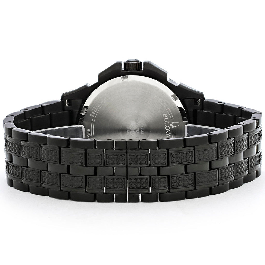 Bulova Octova Chronograph Black Crystal Dial Black Steel Strap Watch for Men - 98C134 Buy Now By Bulova