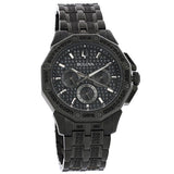 Bulova Octova Chronograph Black Crystal Dial Black Steel Strap Watch for Men - 98C134 Buy Now By Bulova