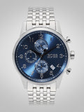Hugo Boss Navigator Chronograph Blue Dial Silver Steel Strap Watch for Men - 1513498 Buy Now By Hugo Boss