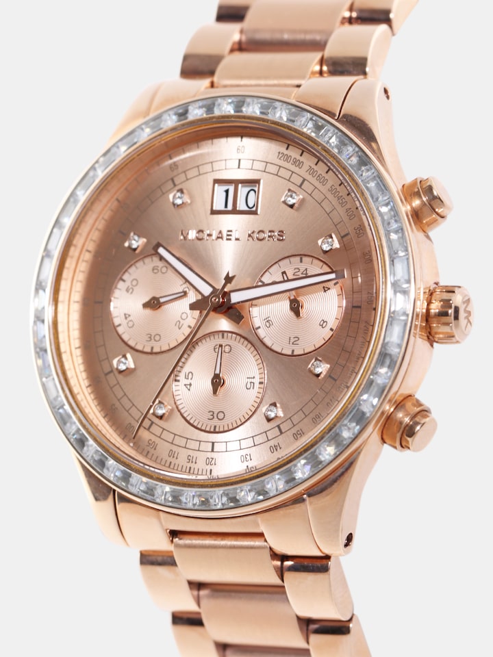 Michael Kors Brinkley Rose Gold Dial Rose Gold Steel Strap Watch for Women - MK6204 Buy Now By Michael Kors