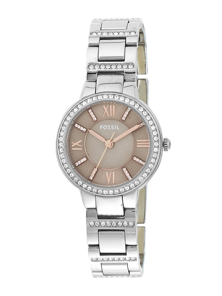 Fossil Virginia Taupe Dial Silver Steel Strap Watch for Women - ES4147 Buy Now By Fossil
