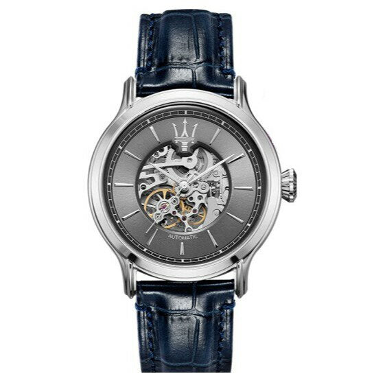 Maserati Epoca Automatic Skeleton Dial Black Leather Strap Watch For Men - R8821118002 Buy Now By Maserati