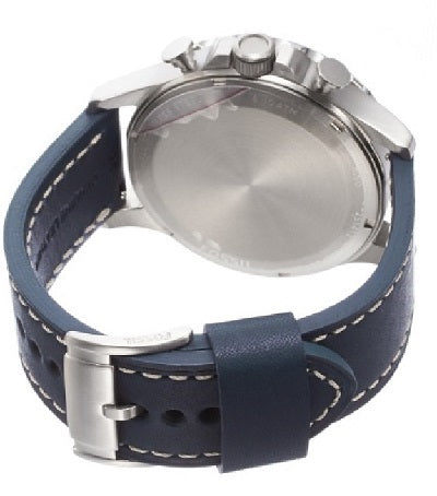 Fossil Nate Chronograph White Dial Blue Leather Strap Watch for Men - JR1480 Buy Now By Fossil