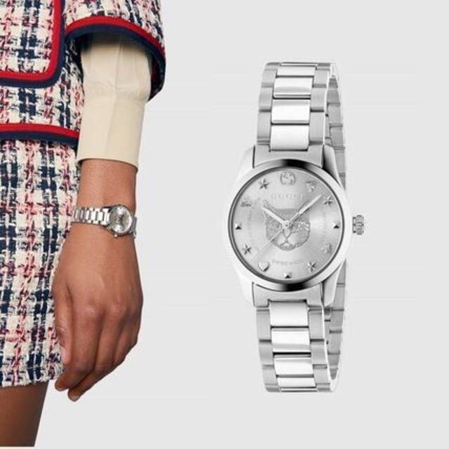 Gucci G Timeless Quartz Silver Dial Silver Steel Strap Watch For Women - YA126595 Buy Now By Gucci
