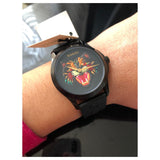 Gucci G Timeless Cat Motif Black Dial Black Leather Strap Unisex Watch - YA1264021 Buy Now By Gucci