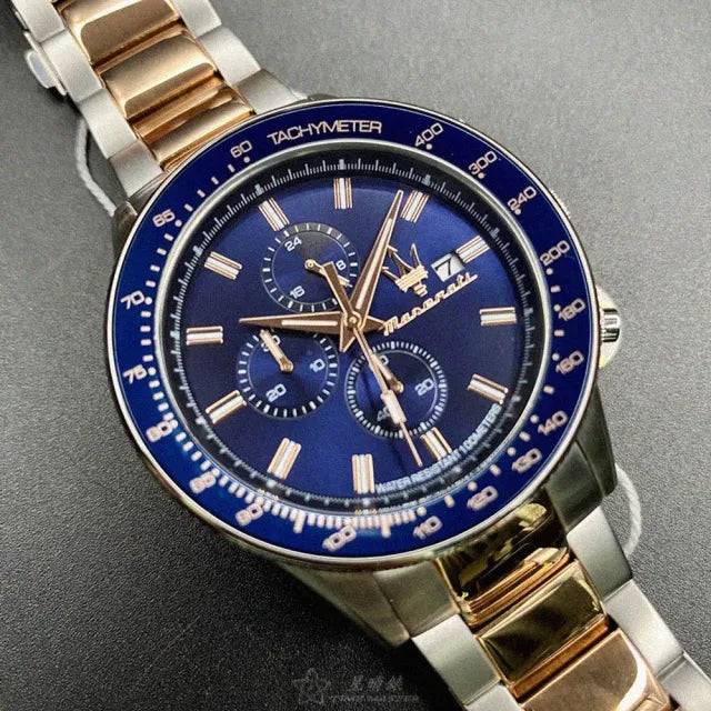 Maserati SFIDA Chronograph Blue Dial Two Tone Steel Strap Watch For Men - R8873640012 Buy Now By Maserati