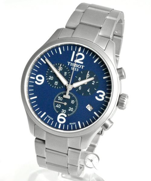Tissot T Sport Chrono XL Chronograph Blue Dial Silver Steel Strap Watch For Men - T116.617.11.047.00 Buy Now By Tissot