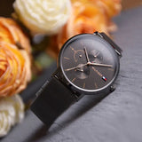 Tommy Hilfiger Jenna Multifunction Grey Dial Grey Mesh Bracelet Watch For Women - 1781945 Buy Now By Tommy Hilfiger