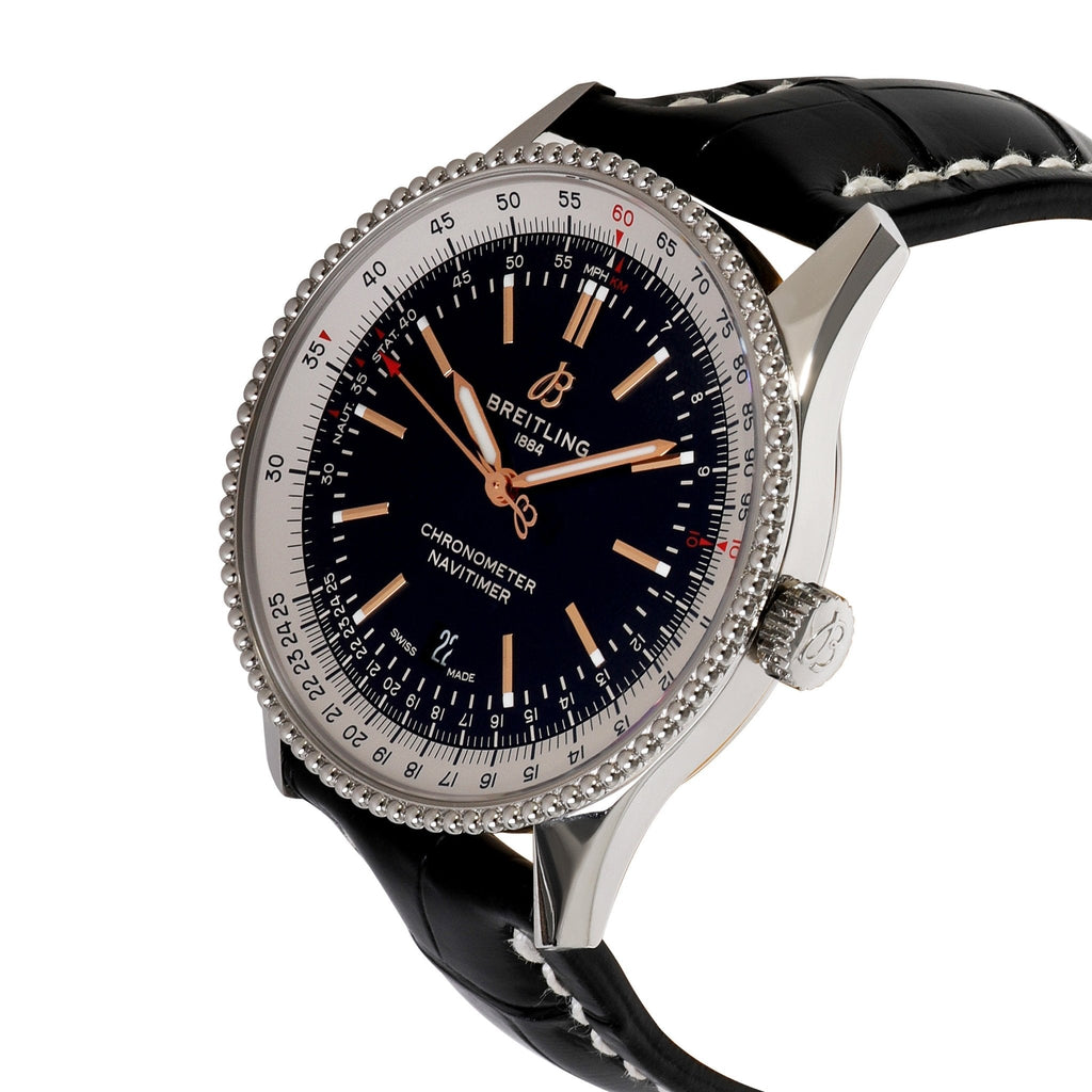 Breitling Navitimer 1 Automatic 41mm Black Dial Black Leather Strap Mens Watch - A17326211B1P2 Buy Now By Breitling