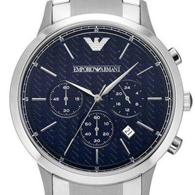 Emporio Armani Renato Chronograph Blue Dial Silver Steel Strap Watch For Men - AR2486 Buy Now By Emporio Armani