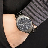 Fossil Grant Chronograph Blue Dial Grey Steel Strap Watch for Men - FS4831 Buy Now By Fossil
