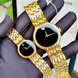 Movado Veturi Quartz Black Dial Gold Steel Strap Watch for Men - 0606934 Buy Now By Movado