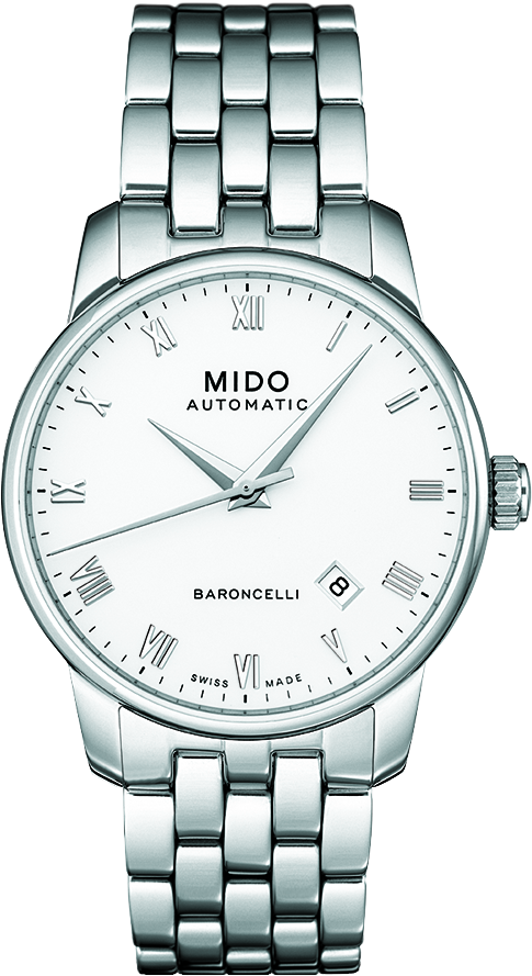 Mido Baroncelli II Automatic White Dial Silver Steel Strap Watch For Men - M8600.4.26.1 Buy Now By Mido