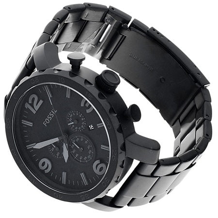 Fossil Nate Chronograph Black Dial Black Steel Strap Watch for Men - JR1401 Buy Now By Fossil