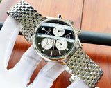 Movado Heritage Calendoplan Chronograph Black Dial Silver Steel Strap Watch for Men - 3650014 Buy Now By Movado