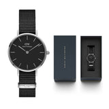 Daniel Wellington Petite Cornwall Black Dial Black Nylon Strap Watch For Women - DW00100248 Buy Now By Daniel Wellington