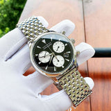 Movado Heritage Calendoplan Chronograph Black Dial Silver Steel Strap Watch for Men - 3650014 Buy Now By Movado