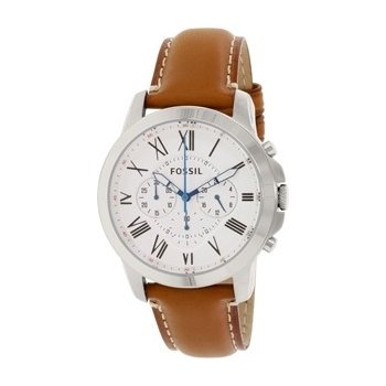 Fossil Grant Chronograph White Dial Brown Leather Strap Watch for Men - FS5060 Buy Now By Fossil