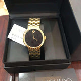 Movado Veturi Quartz Black Dial Gold Steel Strap Watch for Men - 0606934 Buy Now By Movado