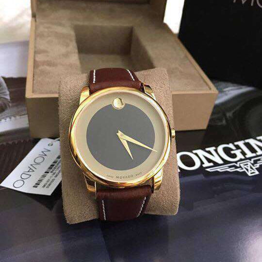 Movado Museum Classic Brown Dial Brown Leather Strap Watch For Men - 0606880 Buy Now By Movado