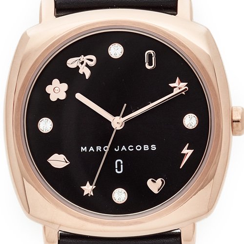 Marc Jacobs Mandy Black Dial Black Leather Strap Watch for Women - MJ1565 Buy Now By Marc Jacobs