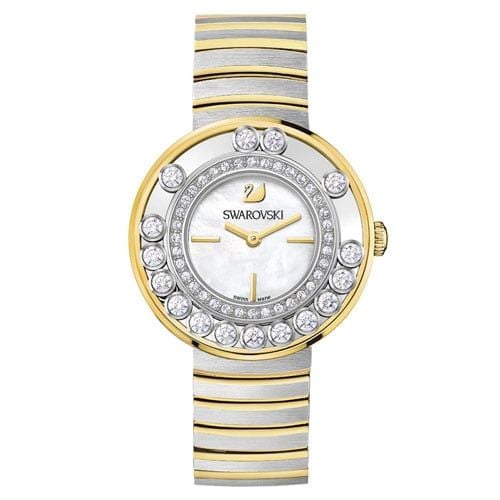 Swarovski Lovely Crystals Mother of Pearl Dial Two Tone Steel Strap Watch for Women - 1187022 Buy Now By Swarovski