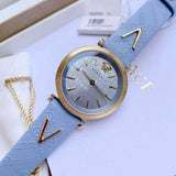 Versace V-Twist Blue Dial Blue Leather Strap Watch for Women - VELS00319 Buy Now By Versace