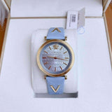 Versace V-Twist Blue Dial Blue Leather Strap Watch for Women - VELS00319 Buy Now By Versace