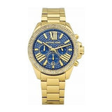 Michael Kors Wren Diamonds Blue Dial Gold Steel Strap Watch for Women - MK6291 Buy Now By Michael Kors
