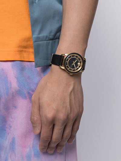 Versace Code Quartz Black Dial Black Leather Strap Watch For Men - VEPO00320 Buy Now By Versace