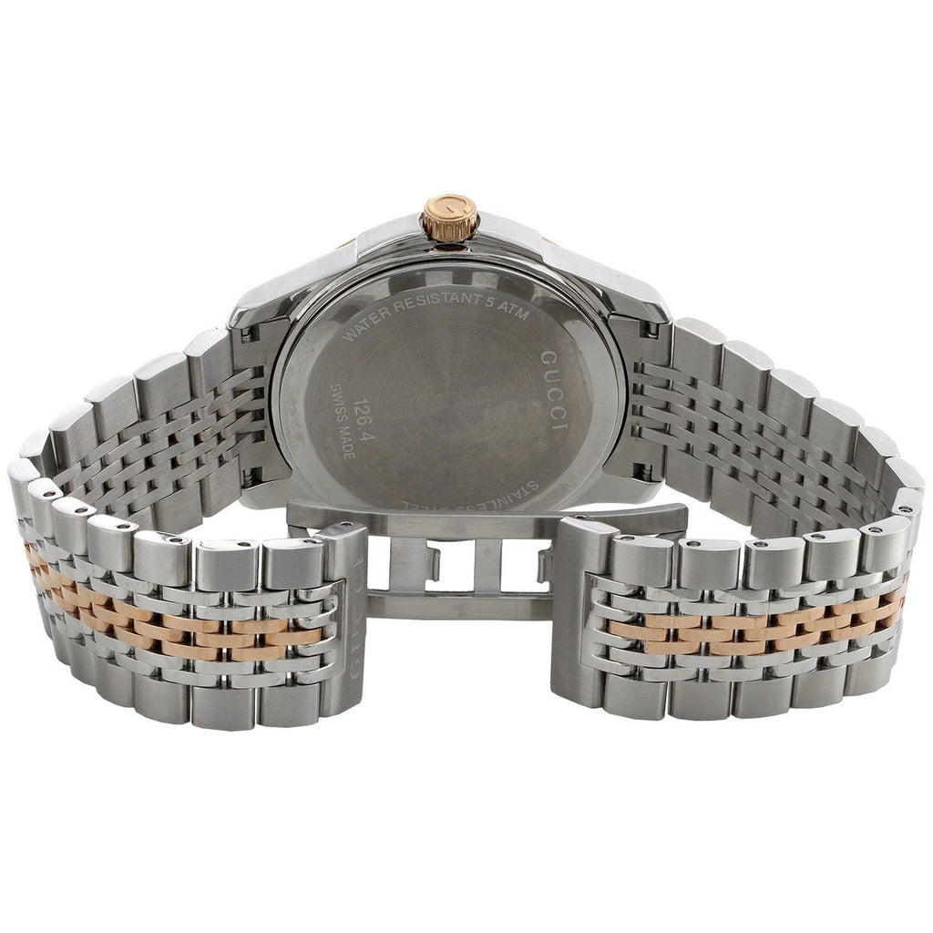 Gucci G Timeless Black Dial Two Tone Steel Strap Watch For Men - YA126410 Buy Now By Gucci