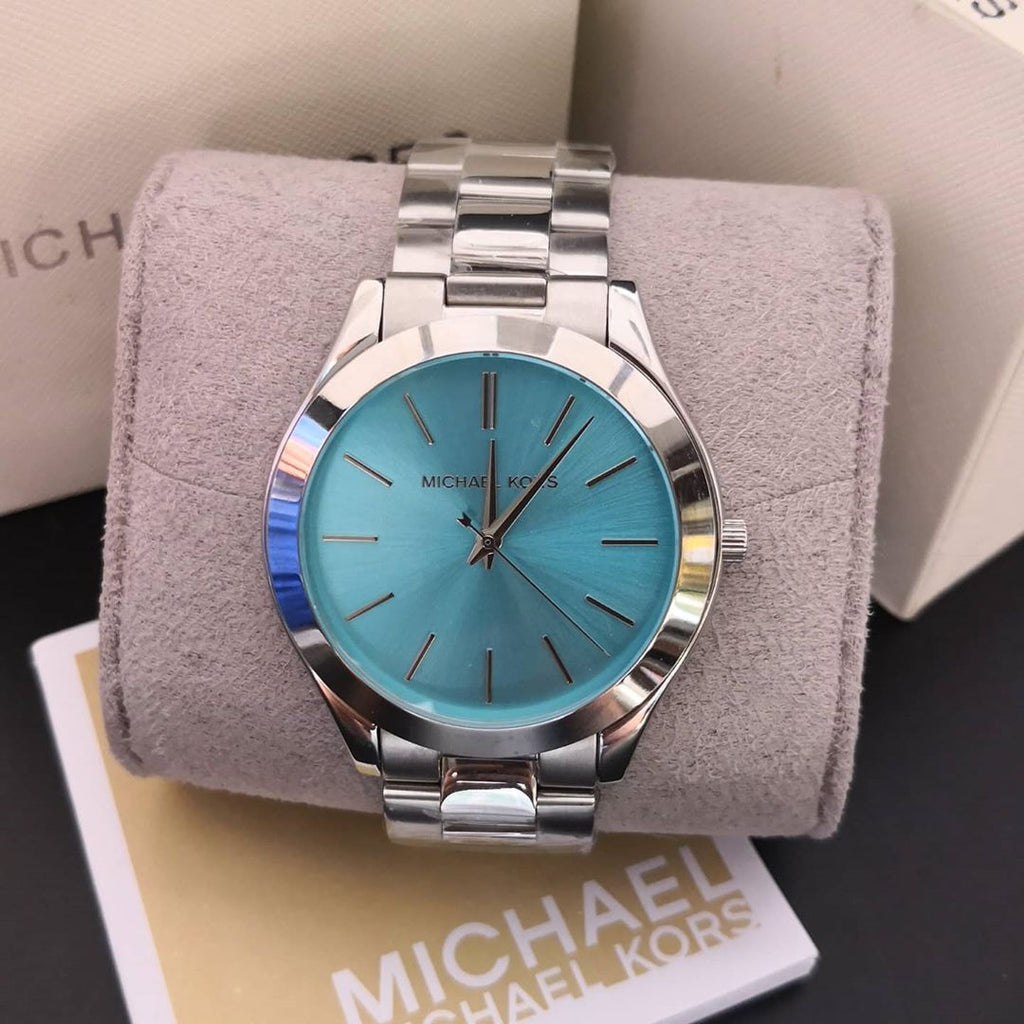 Michael Kors Runway Blue Dial Silver Steel Strap Watch for Women - MK3292 Buy Now By Michael Kors