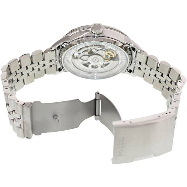 Fossil Townsman Automatic Skeleton Silver Dial Silver Steel Strap Watch for Men - ME3044 Buy Now By Fossil