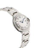 Cartier Ballon Bleu De Cartier Diamonds White Dial Silver Steel Strap Watch for Women - W4BB0015 Buy Now By Cartier